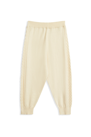 BOY'S COTTON CASHMERE FINE CABLE KNITTED PANTS