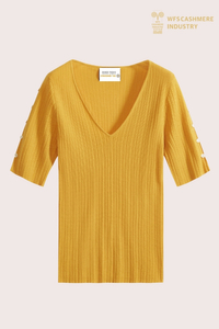 ፕሪሚየም የበጋ Cashmere V-አንገት Pullover | ቀላል ክብደት ያለው Knit OEM