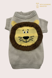 Su&eacute;ter para mascotas 7GG con OEM de intarsia de le&oacute;n 