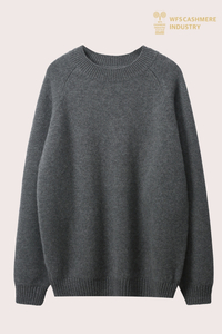Pelompat Leher Krew Heather Grey Lelaki Premium | OEM kasmir