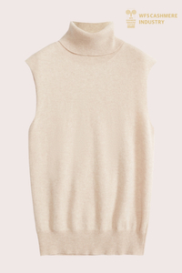 ፕሪሚየም እጅጌ የሌለው Cashmere Turtleneck | Knit Vest OEM