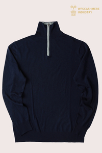 Pullover Suku-Zip Merino Ultrafine 16GG Ultrafine Premium Lelaki