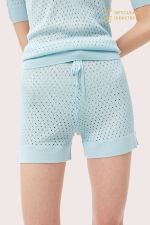 အမျိုးသမီး Fine Wool Pointelle Knit Shorts | ပရီမီယံအိပ်ဝတ်စုံ OEM ထုတ်လုပ်သူ
