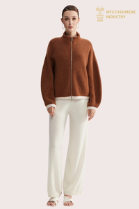 Težka jopica z zadrgo iz čistega kašmirja 5GG | OEM proizvajalec pletenin