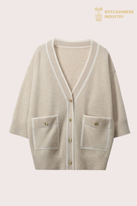 remium 100% Cashmere Knit Cardigan | Pengeluar OEM Mewah Tenang yang Canggih